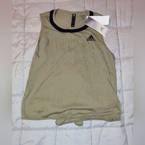 Adidas Army Green Sleeveless Shirt